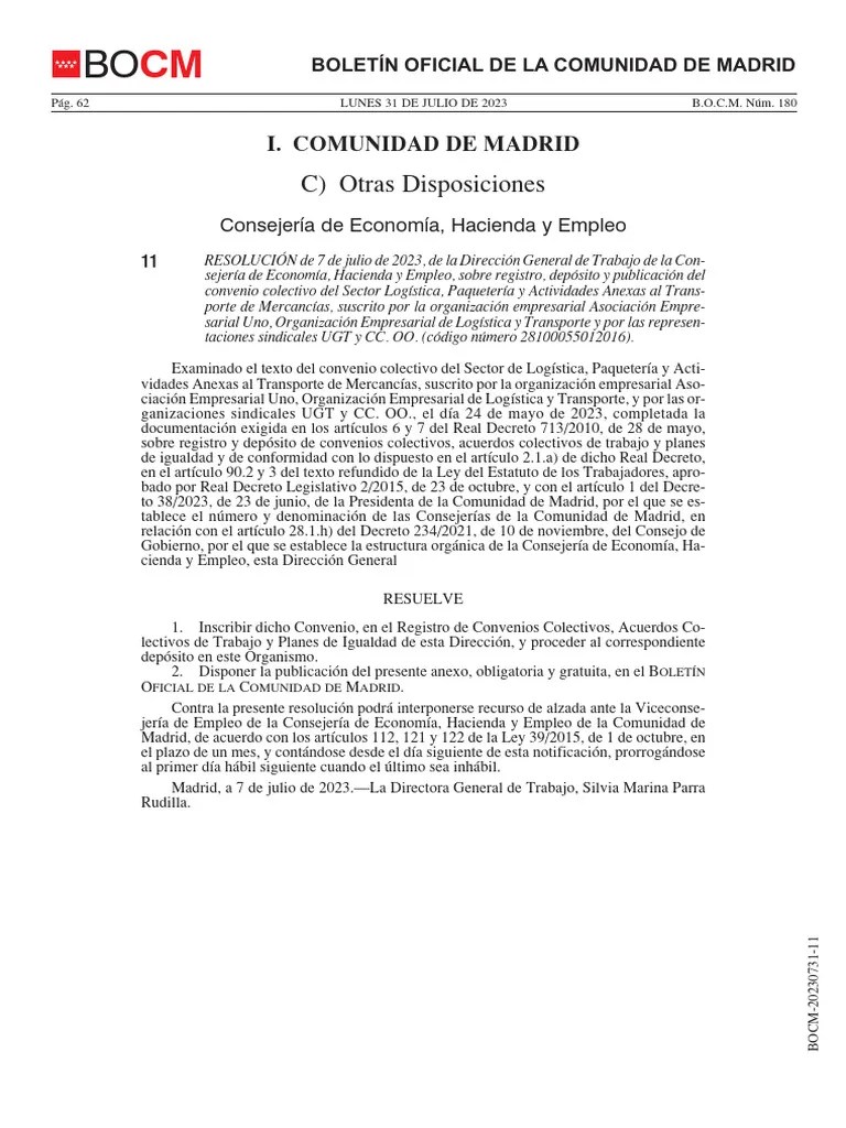 Convenio 2023-2024-2025 TRANSPORTE MADRID | PDF | Salario | Tratado