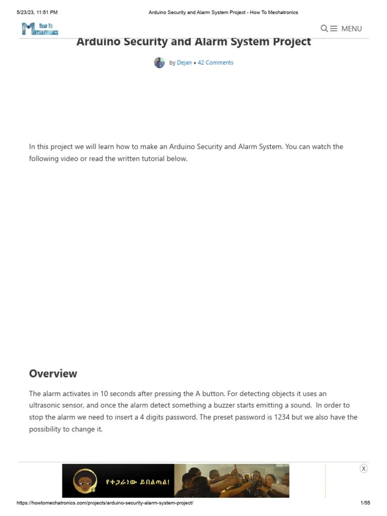 Arduino Security And Alarm System Project How To Mechatronics | PDF | Boolean Data Type ...