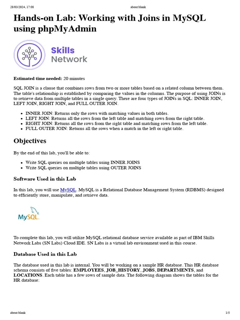 MySQL Joins Lab For Beginners | PDF | Relational Database | Sql