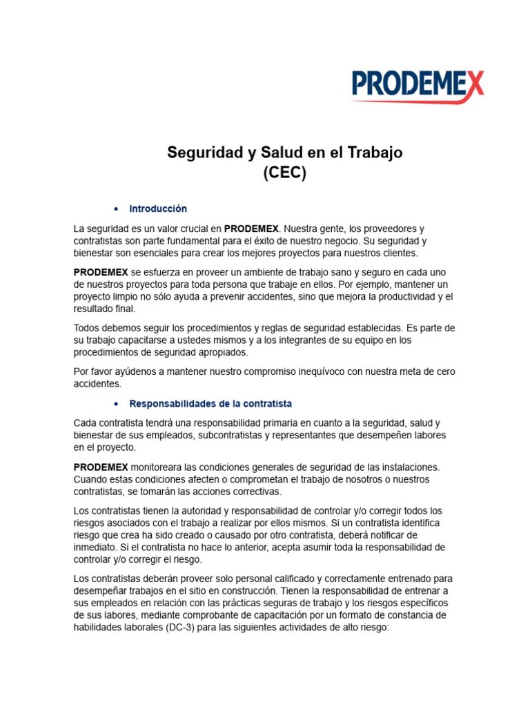 Seguridad Y Salud En El Trabajo | PDF