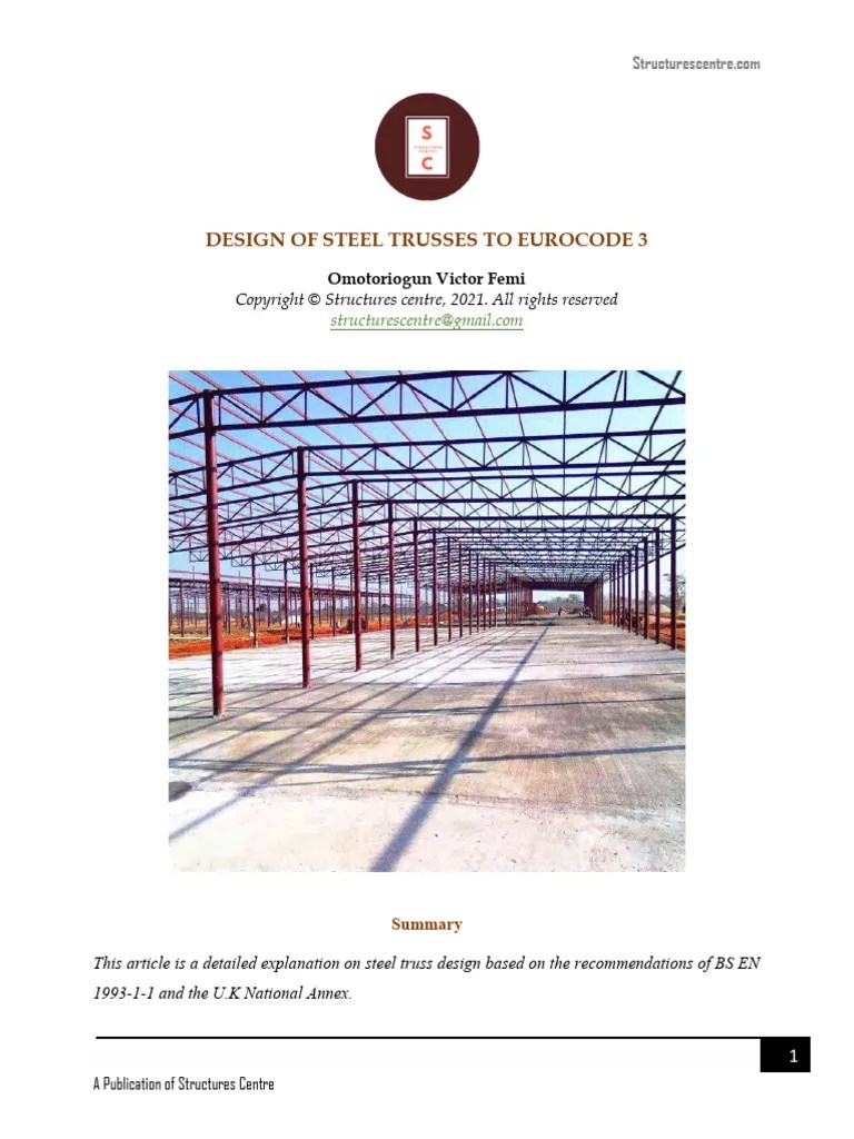 Designing A Steel Trusses To EC3 | PDF | Truss | Buckling
