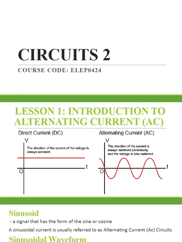 Lesson 1 - Introduction To AC Circuits | PDF | Alternating Current ...