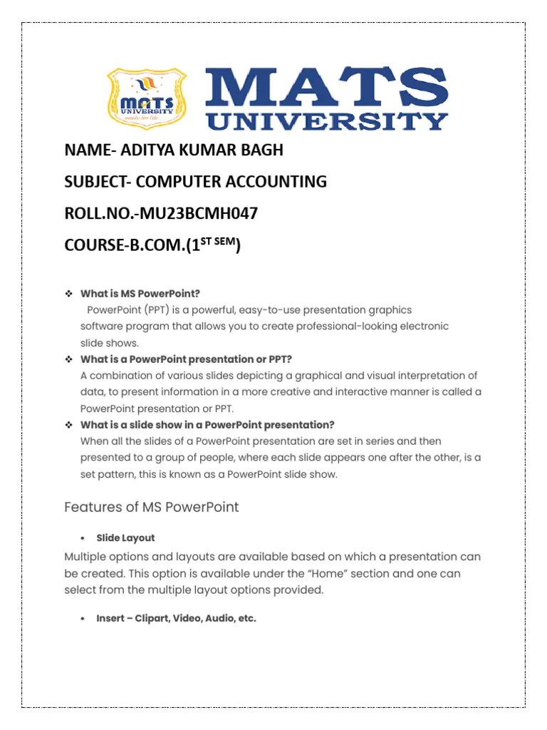 Computer Accounting | PDF | Microsoft Power Point | Graphics