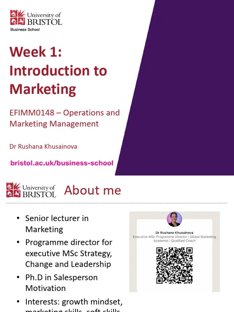 Week 1 Introduction To Marketing Updated | PDF | Marketing | Customer