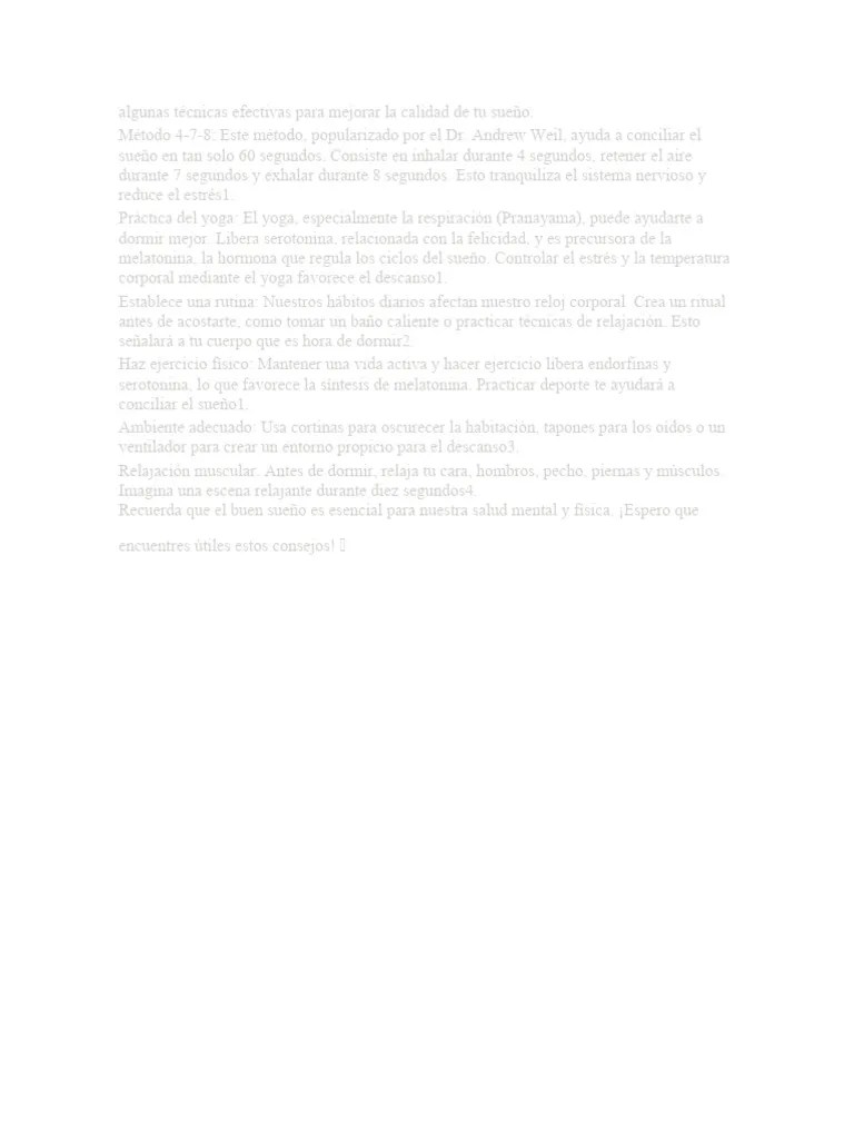 Tecnicas Para Dormir | PDF