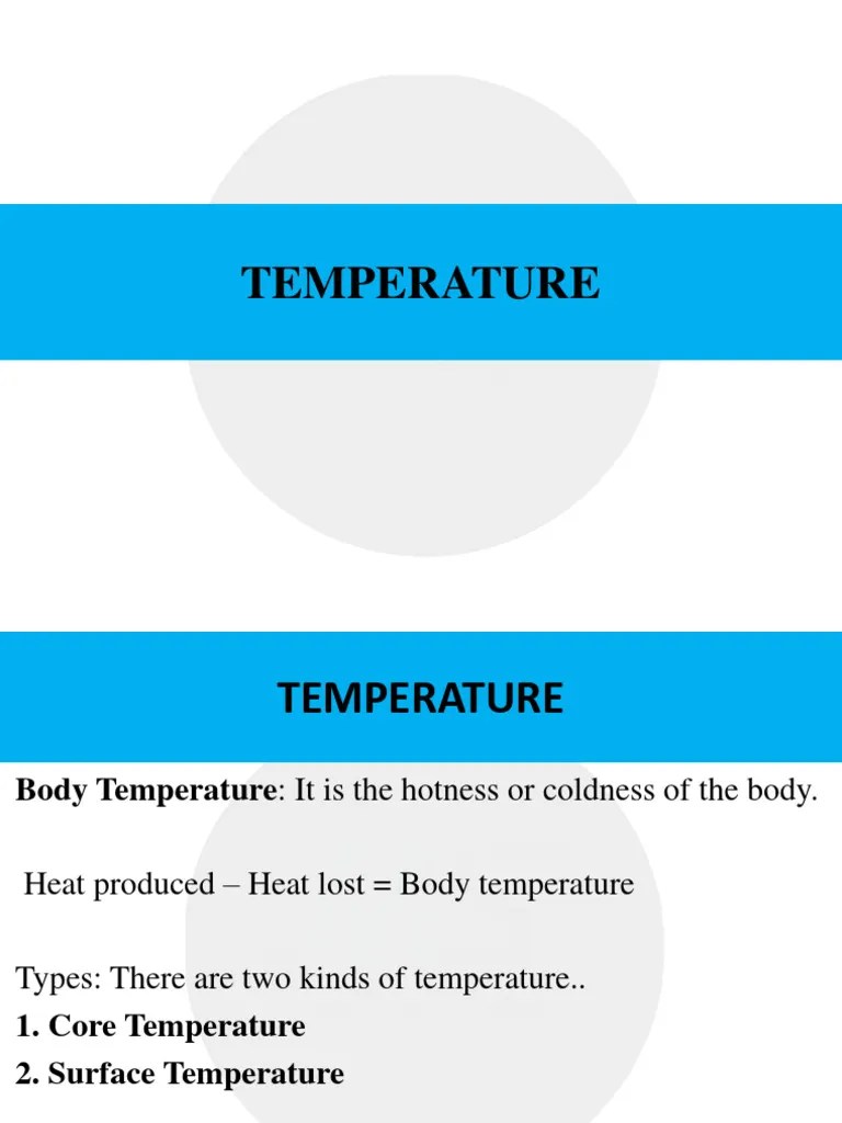 TEMPERATURE | PDF | Fever | Thermoregulation
