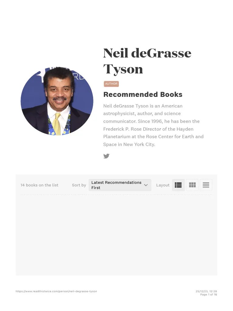14 Books Neil DeGrasse Tyson Recommended | PDF | Flatland | The Art Of War