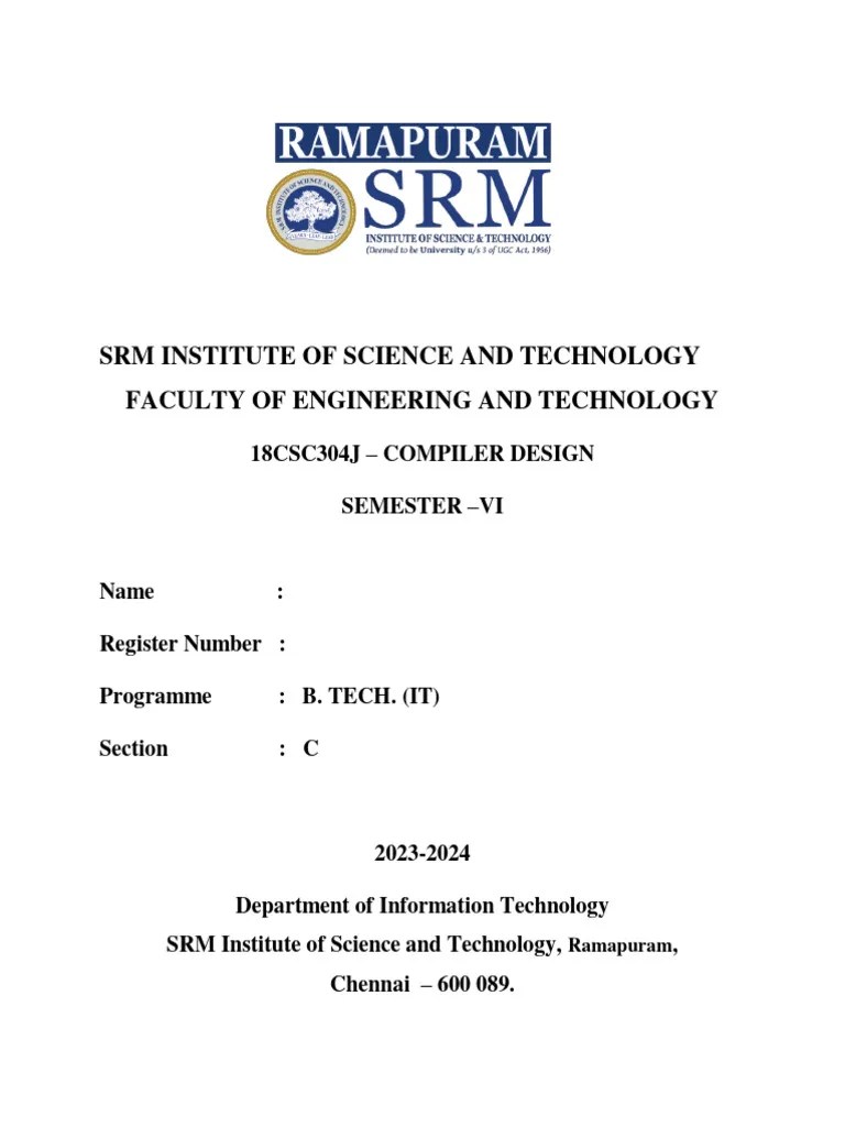 Compiler Lab Print Merged | PDF | Computer Engineering | Computer Science