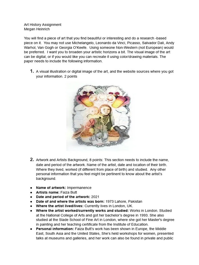Art History Assignment 1 | PDF | Art History | Gender