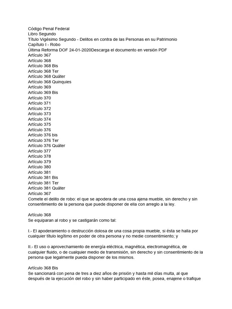 Robo | PDF | Robo | Castigos