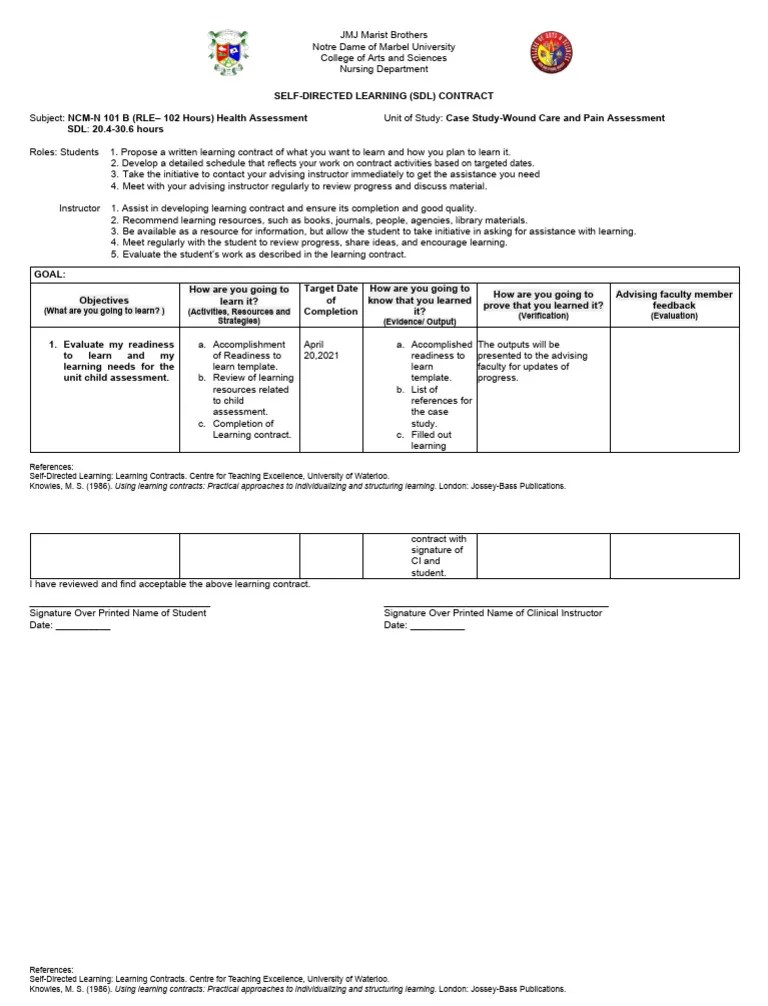 Learning Contract Template-2 | PDF | Learning | Health Care