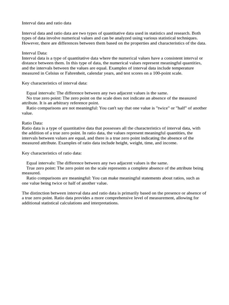Interval Data And Ratio Data | PDF | Finance & Money Management ...