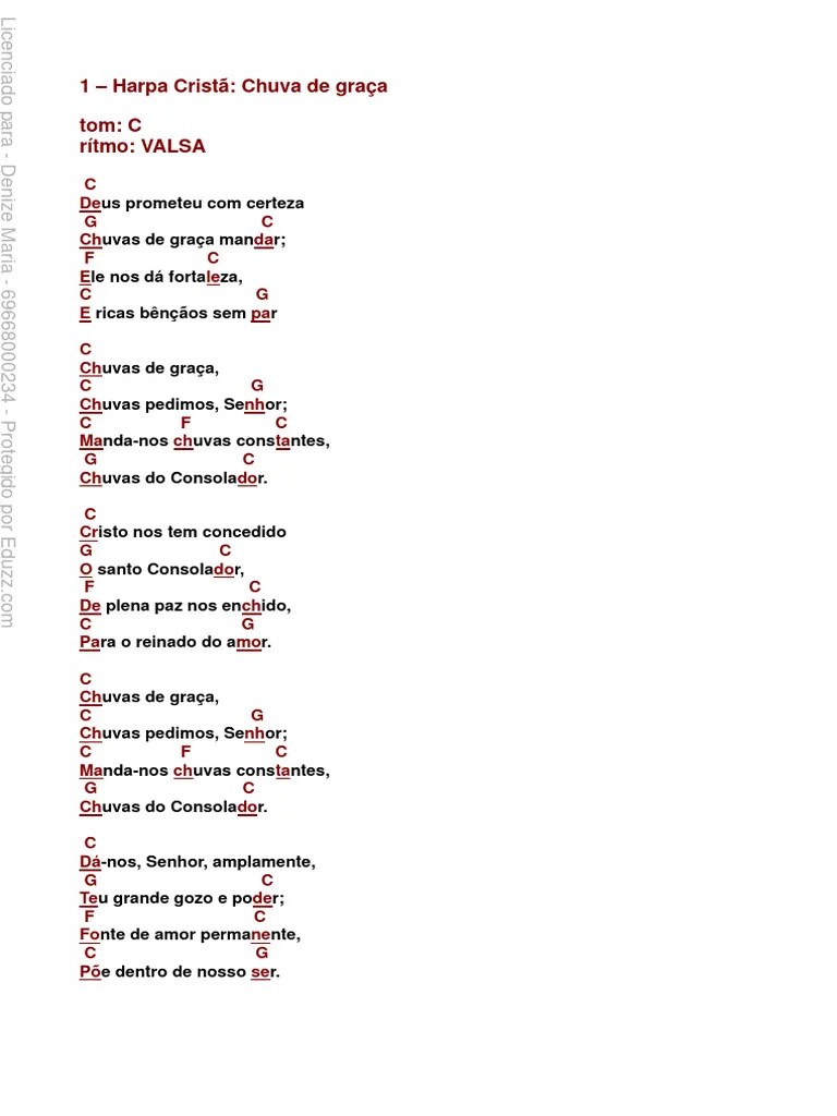 1 - Harpa Cristã Chuva De Graça PDF | PDF | Graça No Cristianismo ...