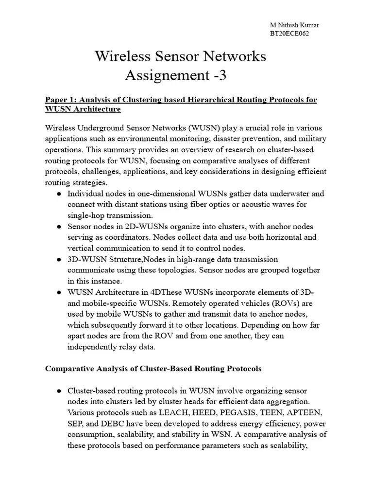 WSN Assignment 3 | PDF | Routing | Wireless Sensor Network