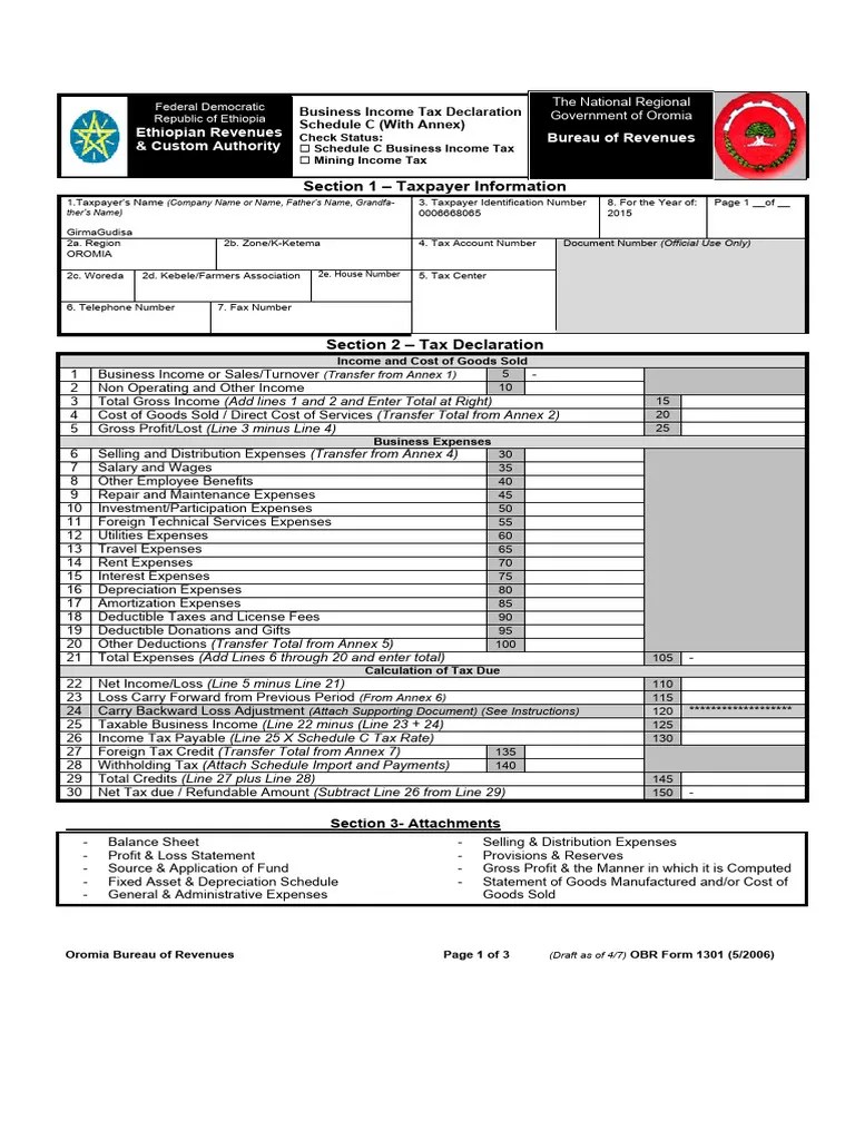 Schedule C Form With Annex | PDF | Expense | Taxes