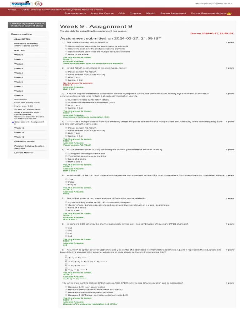 Optical Wireless Communications For Beyond 5G Networks And IoT - Unit 13 - Week 9 | PDF ...
