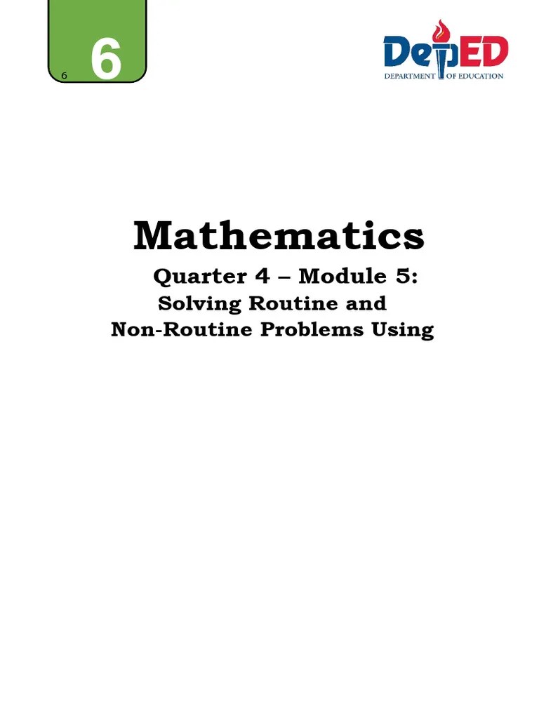 Math6 - Q4 - Mod5 - Solving Routine And Non Routine Problems Using Data ...