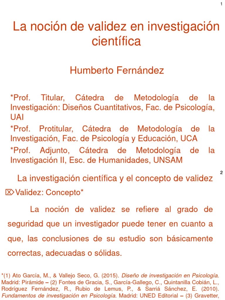 +3.1.1 La Validez De La Investigación, 2022B1, Parte 1 | PDF | Validez ...