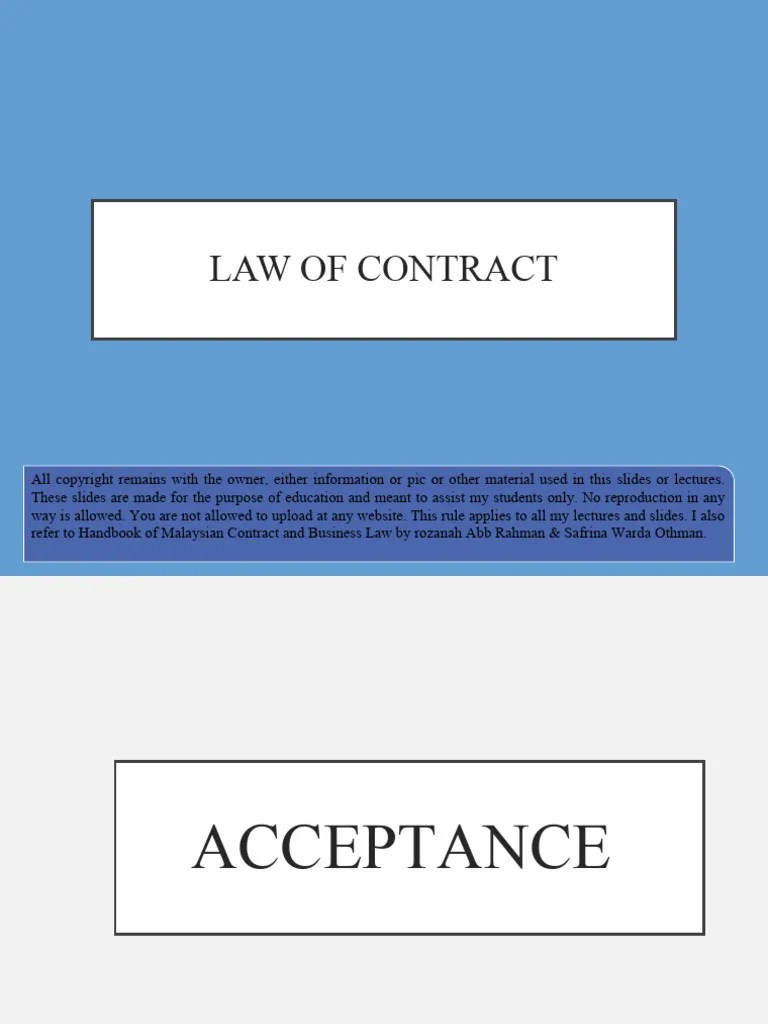L2 Part2 Law Of Contract Acceptance | PDF | Private Law | Contract Law