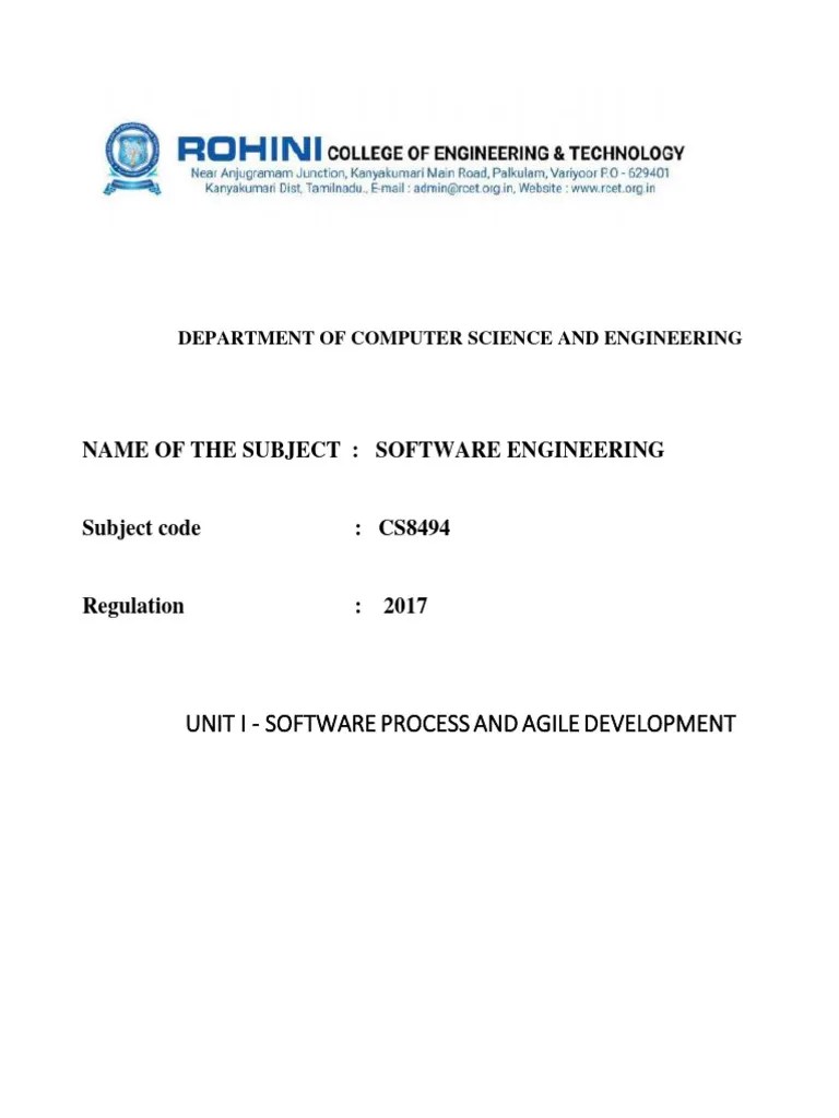 Unit I - Software Process And Agile Development | PDF | System ...