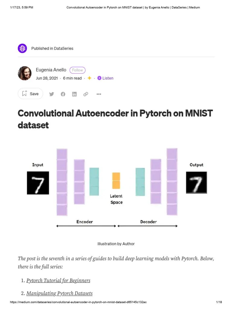Convolutional Autoencoder In Pytorch On MNIST Dataset - By Eugenia ...