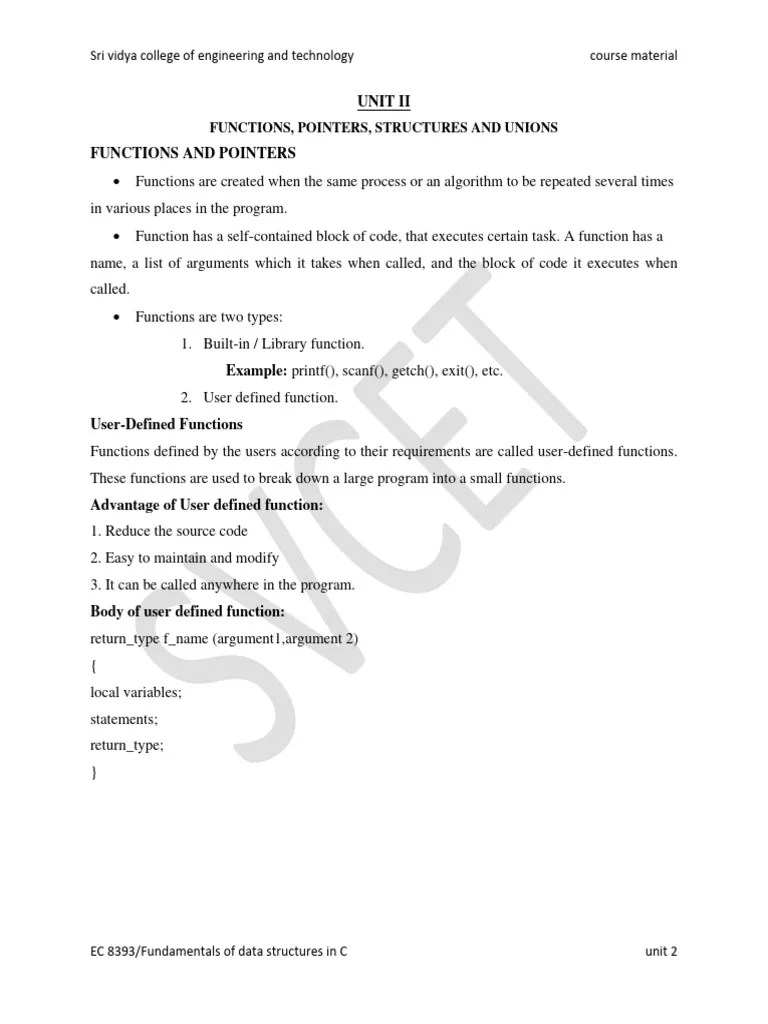 Function And Pointer In C | Download Free PDF | Pointer (Computer ...