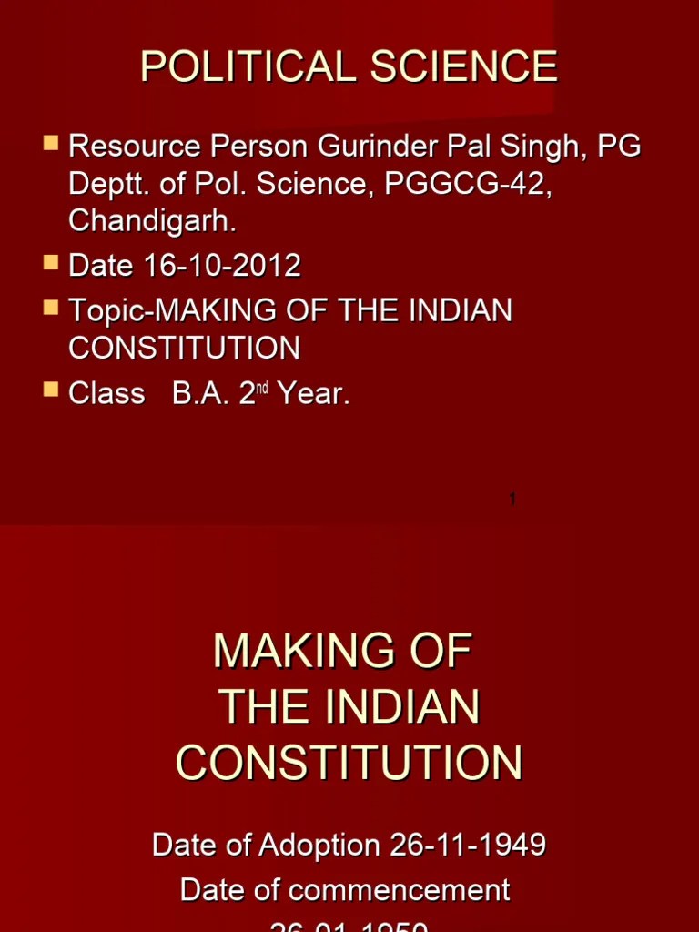 Ba II Making Of The Indian Constitution | PDF | Governance | Government Of India