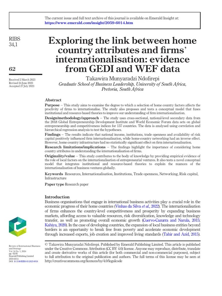 Exploring Some Selected Determinants Of Internationalisation | PDF ...