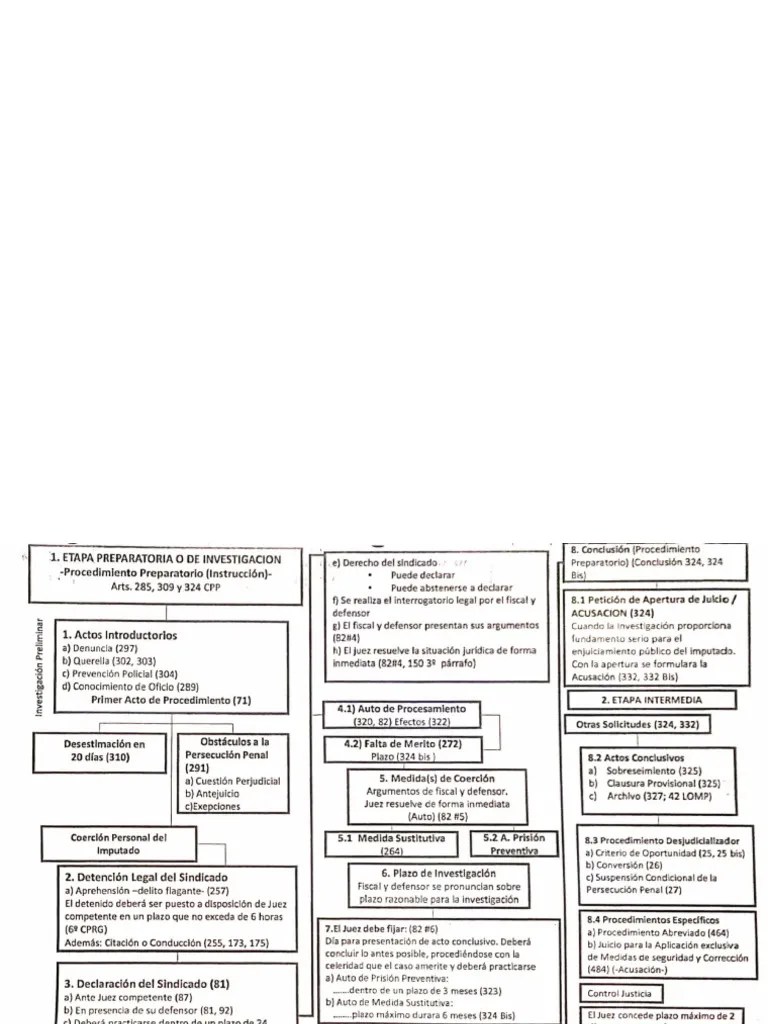 Esquema Etapa Preparatoria Proceso Penal Guatemala | PDF