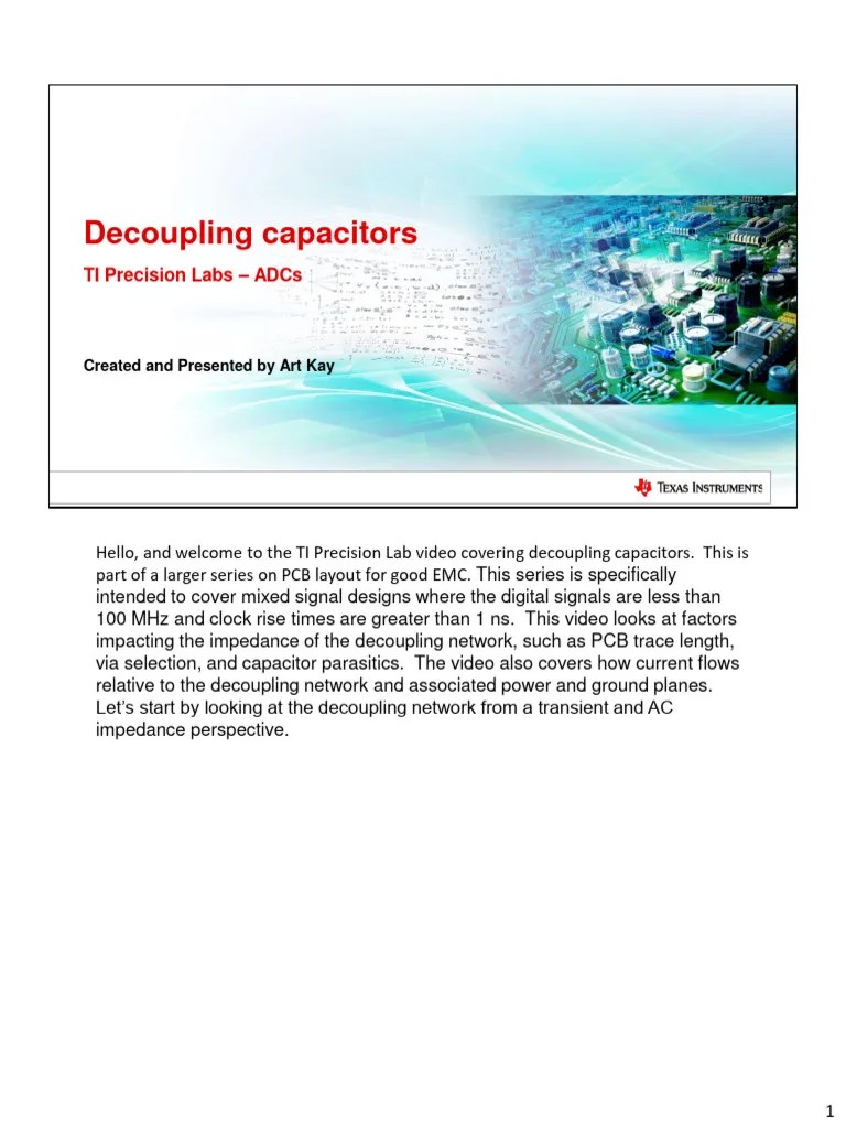 Notes Decoupling Capacitors | Download Free PDF | Capacitor | Electrical Impedance