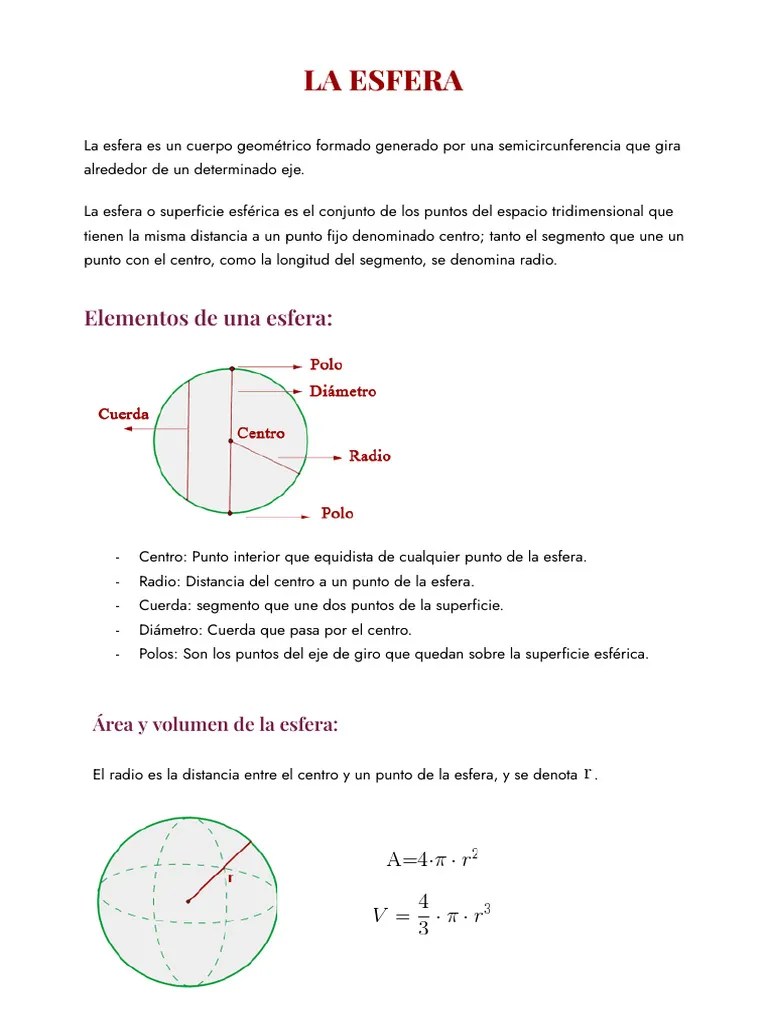 Esfera | PDF | Esfera | Objetos Geométricos