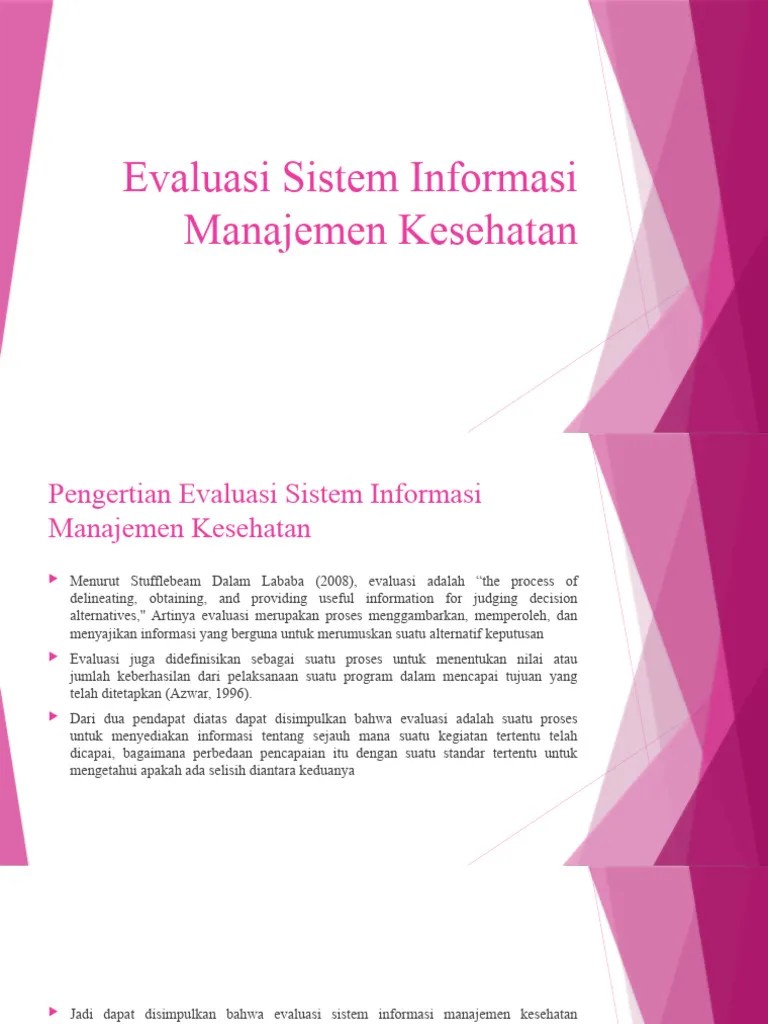 Evaluasi Sistem Informasi Manajemen Kesehatan | PDF