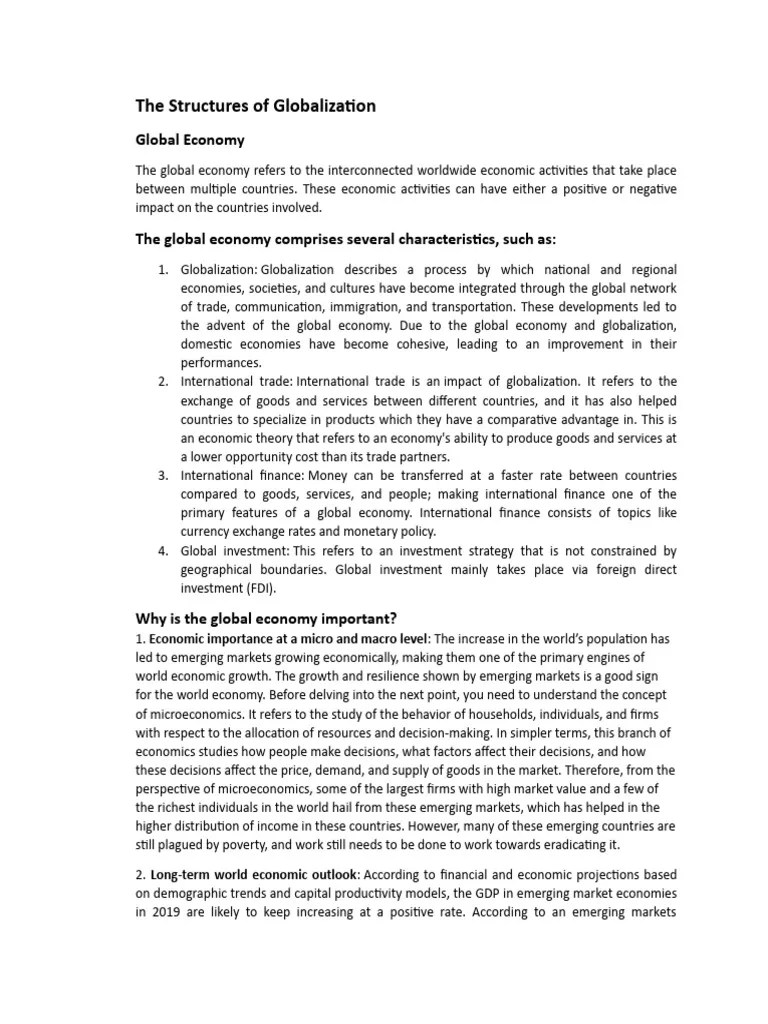 The-Structures-of-Globalization | PDF | Economic Globalization | Economies