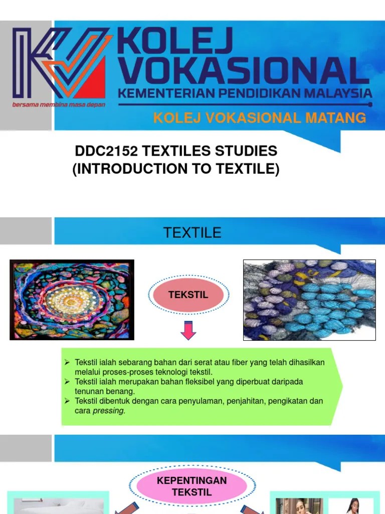 DDC2152 Textiles Studies (Introduction To Textile) | PDF