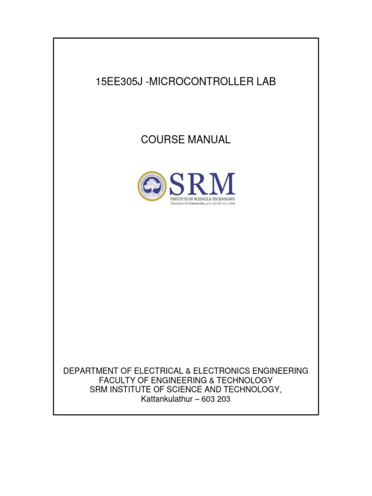 15EE305J Microcontroller Lab | PDF | Microcontroller | Office Equipment