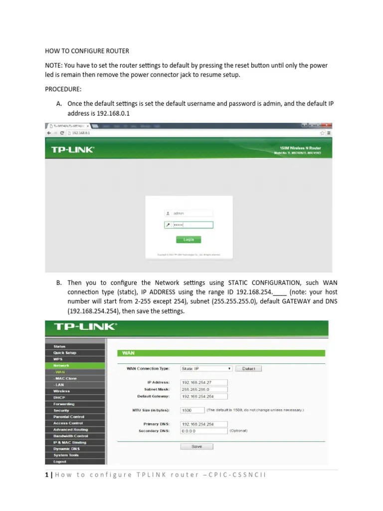 How To Configure Router | PDF | Ip Address | Port (Computer Networking)