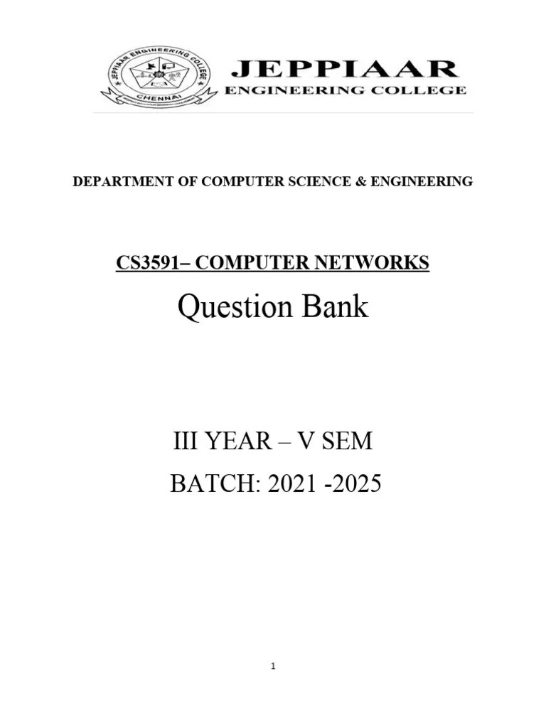 Cs3591 Computer Networks | PDF | Transmission Control Protocol | Osi Model