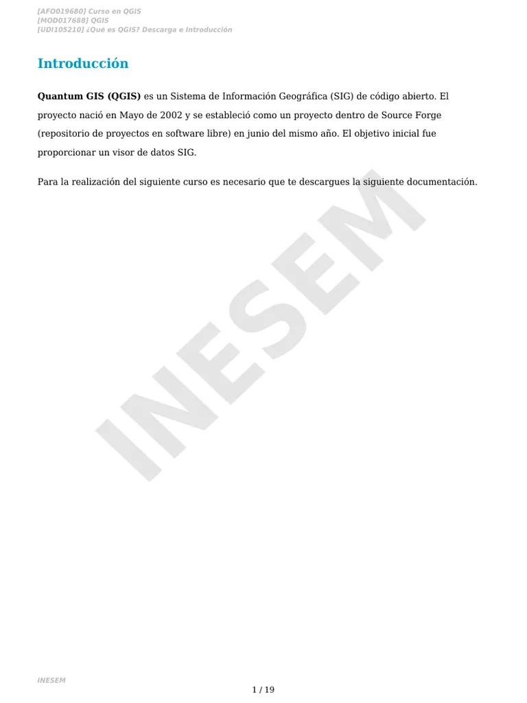 ¿Qué Es QGIS - Descarga E Introducción | PDF | Sistema De Información ...