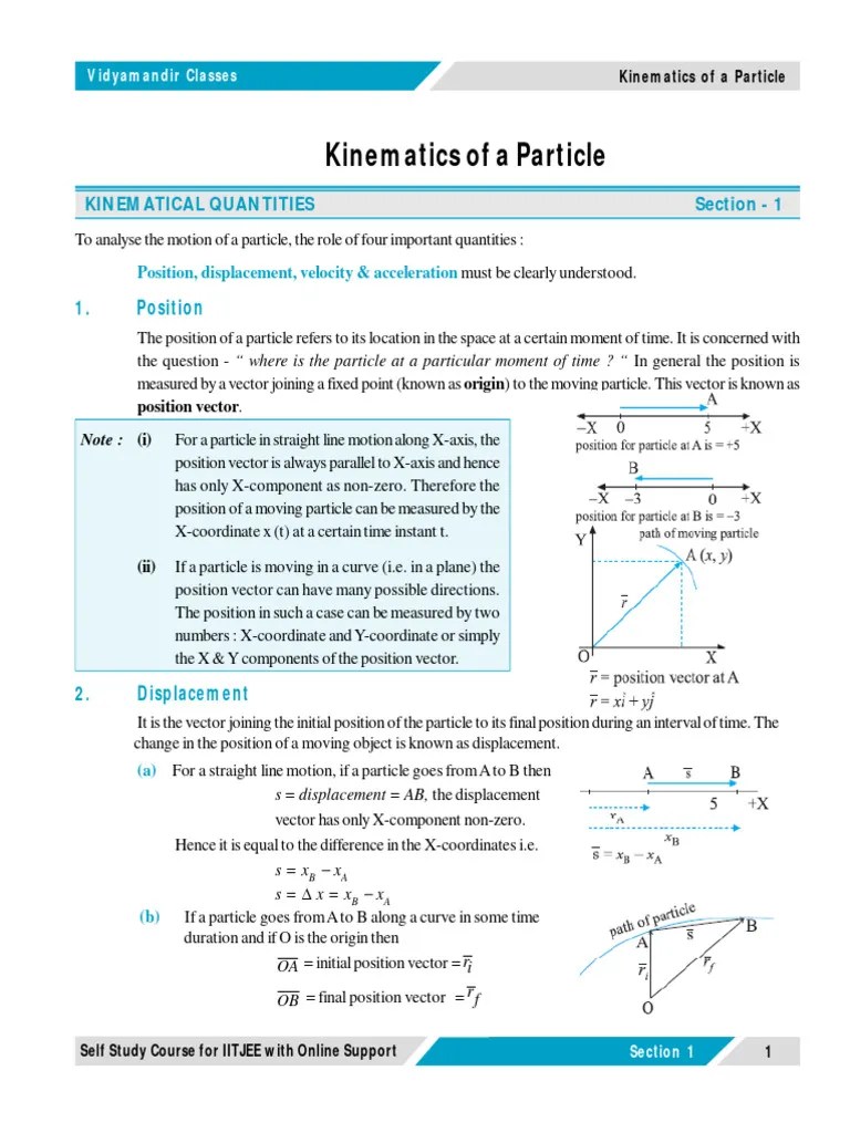 Kinematics Of A Particle | PDF | Acceleration | Velocity