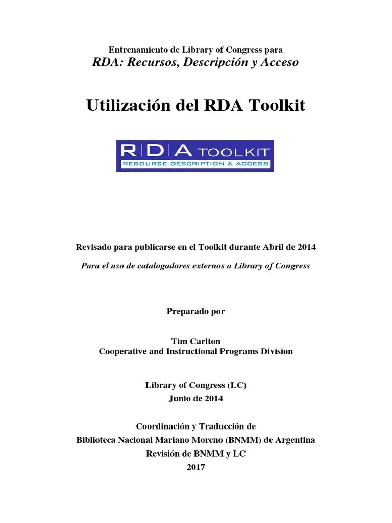 Utilizacion Del RDA Toolkit Modulo 3 | PDF | Contraseña | Autenticación
