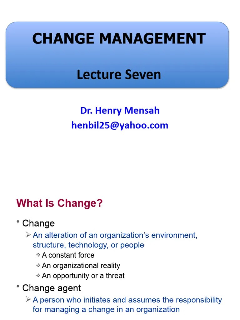 Lecture 10 | PDF | Change Management | Social Psychology