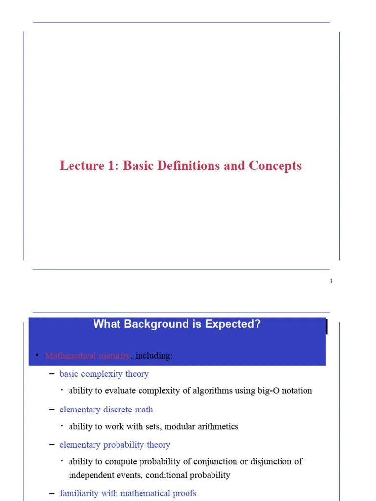 Lecture 01 | PDF | Cryptography | Security