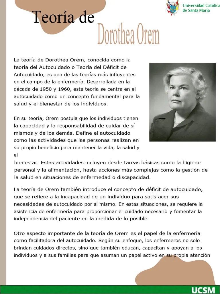 Teoria De Dorothea Orem | Descargar Gratis PDF | Enfermería