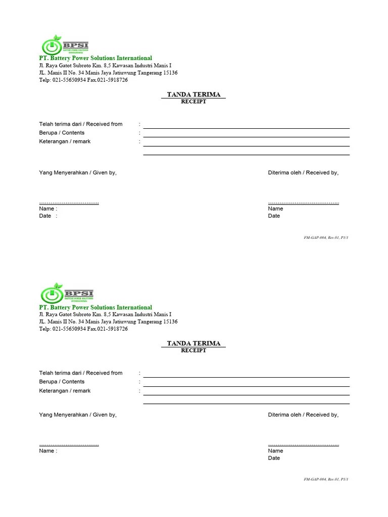 FM GAP 004 Receipt | PDF