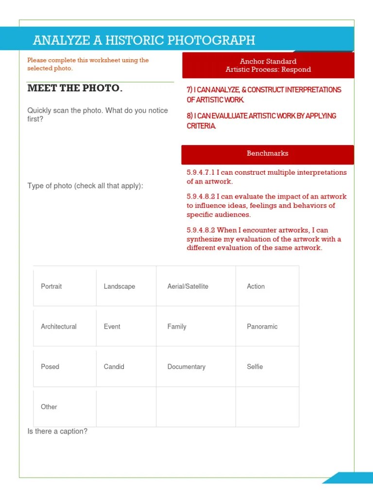 Analyze A Photo | PDF