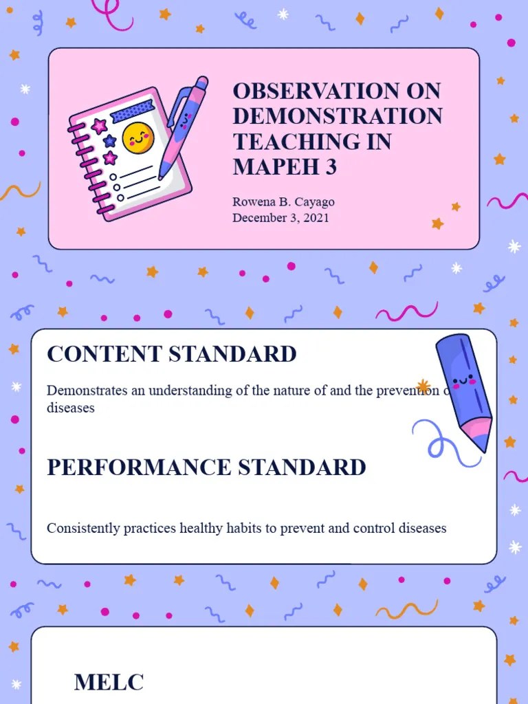 Observation Of Demonstration Teaching In Mapeh 3 | PDF