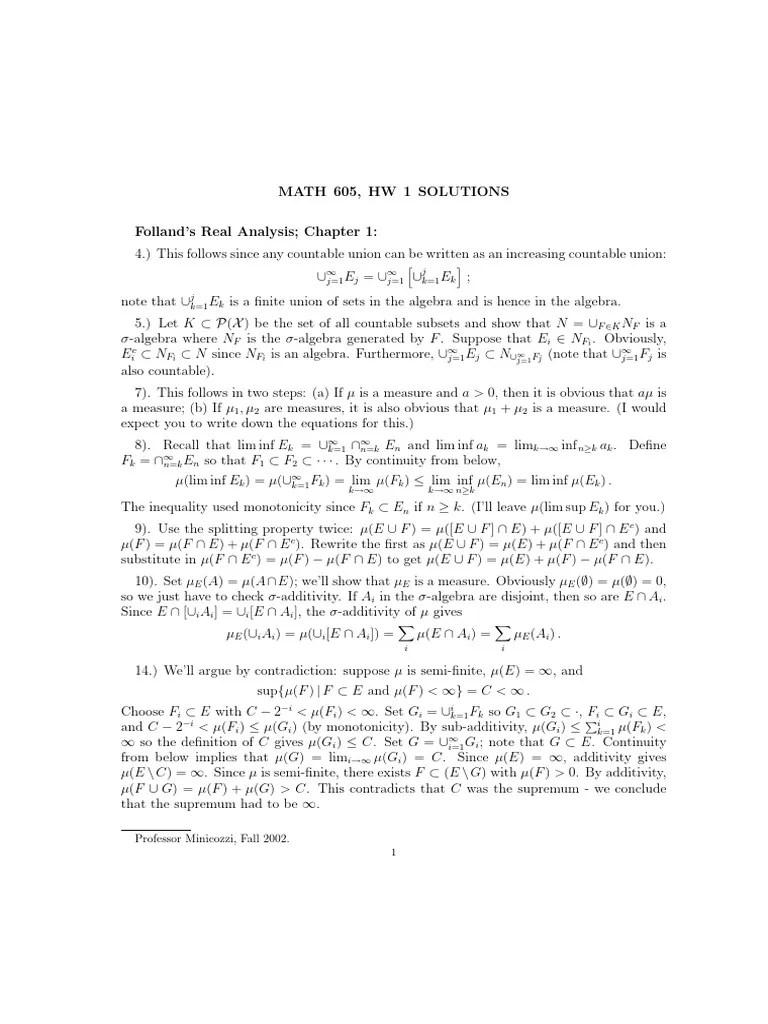 Chapter 1 Folland | PDF | Measure (Mathematics) | Geometry
