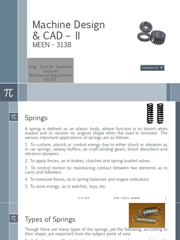 Lecture 08 Springs | Download Free PDF | Helix | Stress (Mechanics)