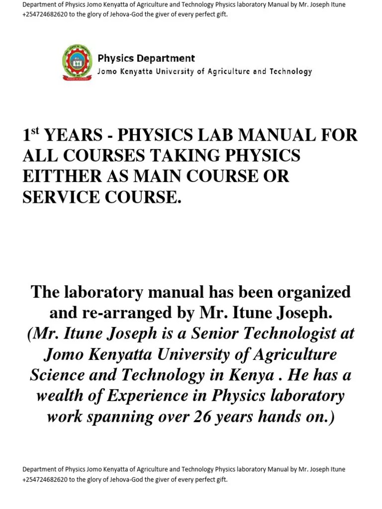 First Years Physics Lab Manual - 2023-2024 | Download Free PDF | Pendulum | Young's Modulus