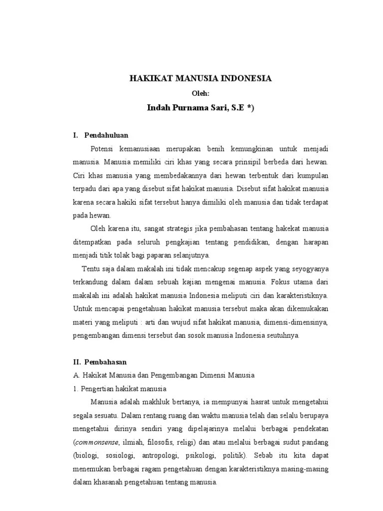 Pengertian Hakikat Manusia